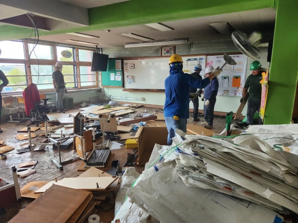 이천 OO초등학교 화재 현장 철거 시공 사진 16